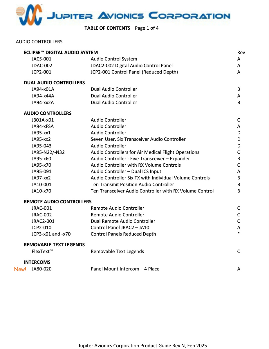 Jupiter Product Guide 2025 Rev N